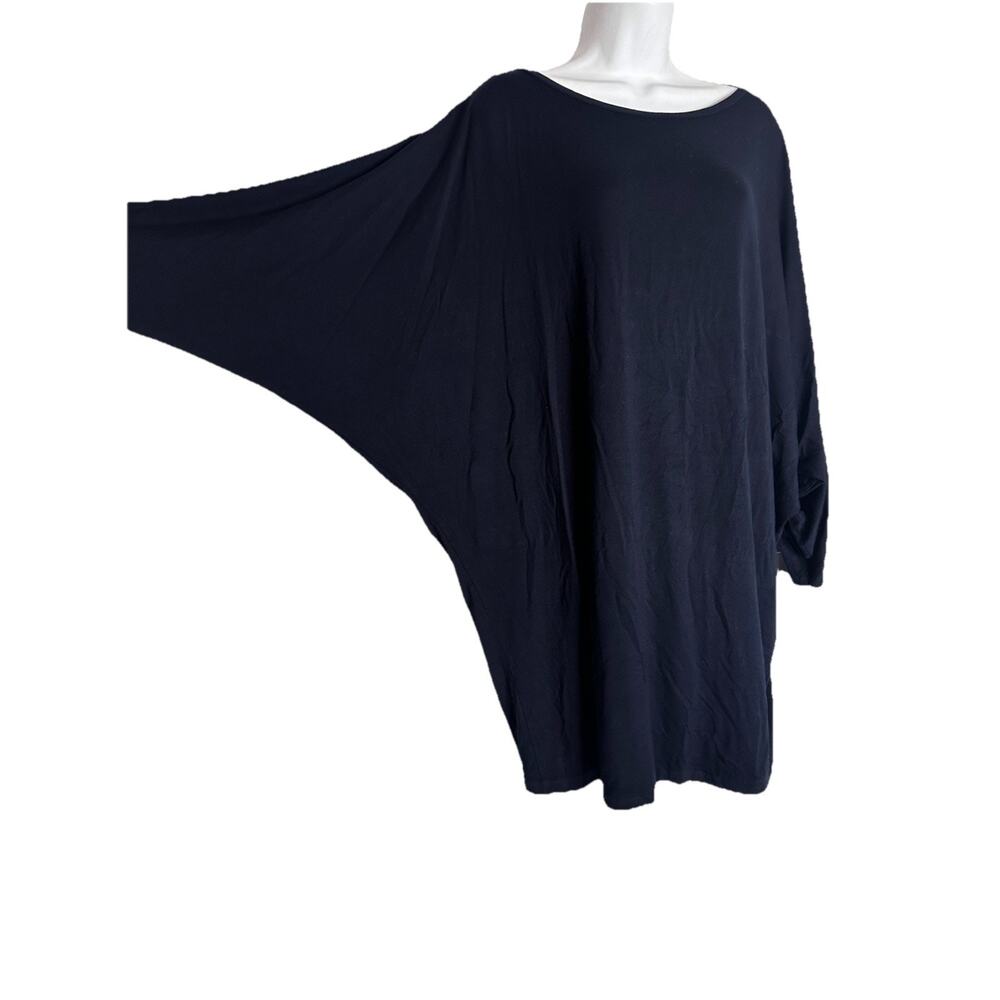 Stefano Mortari Navy Soft Dolman Tunic Italian Made 42 US 6 Minimalist Relaxed